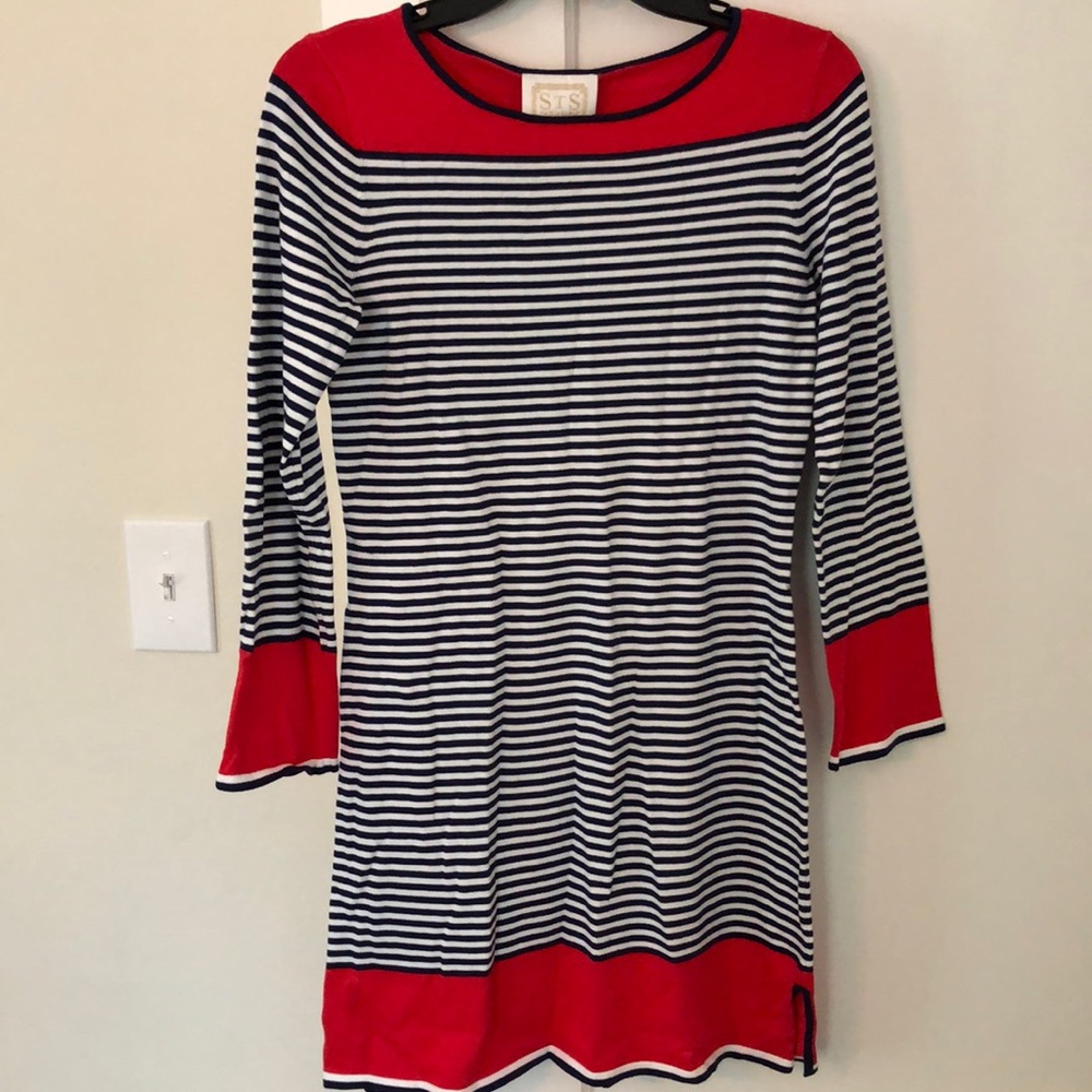 Sail to Sable red/white/navy dress XS